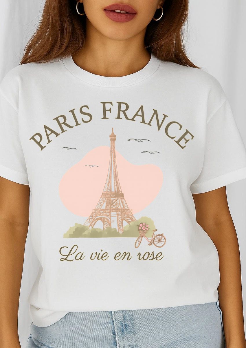 Tricou dama din bumbac 100% Paris France