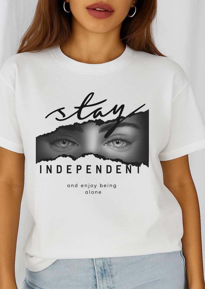Tricou dama din bumbac 100% Stay independent