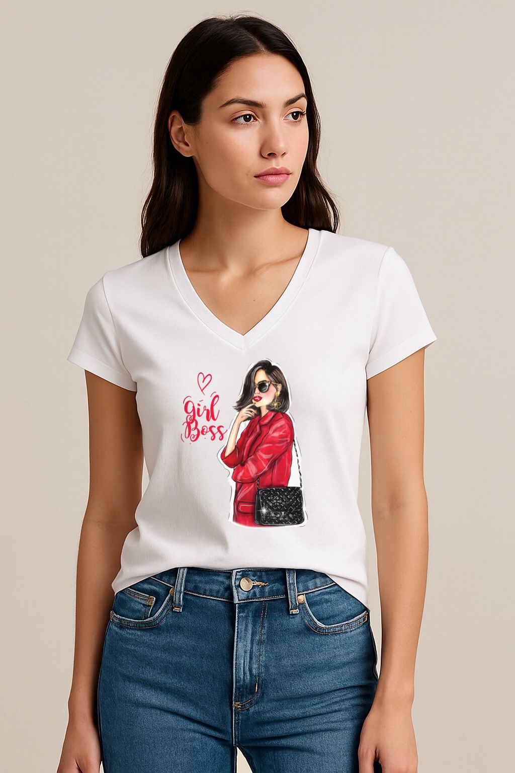 Tricou dama anchior din bumbac 100% Girl Boss