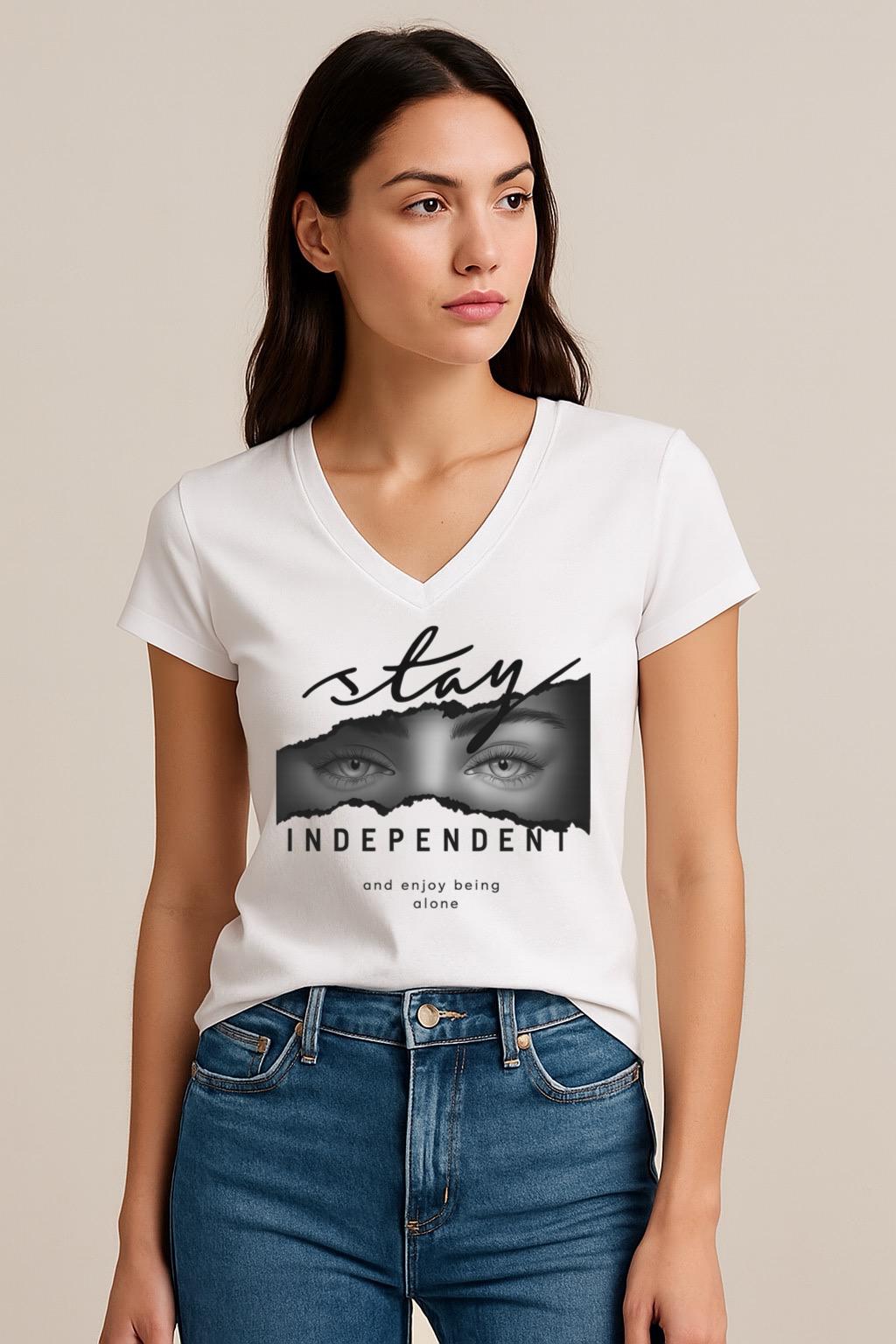 Tricou dama anchior din bumbac 100% Stay independent