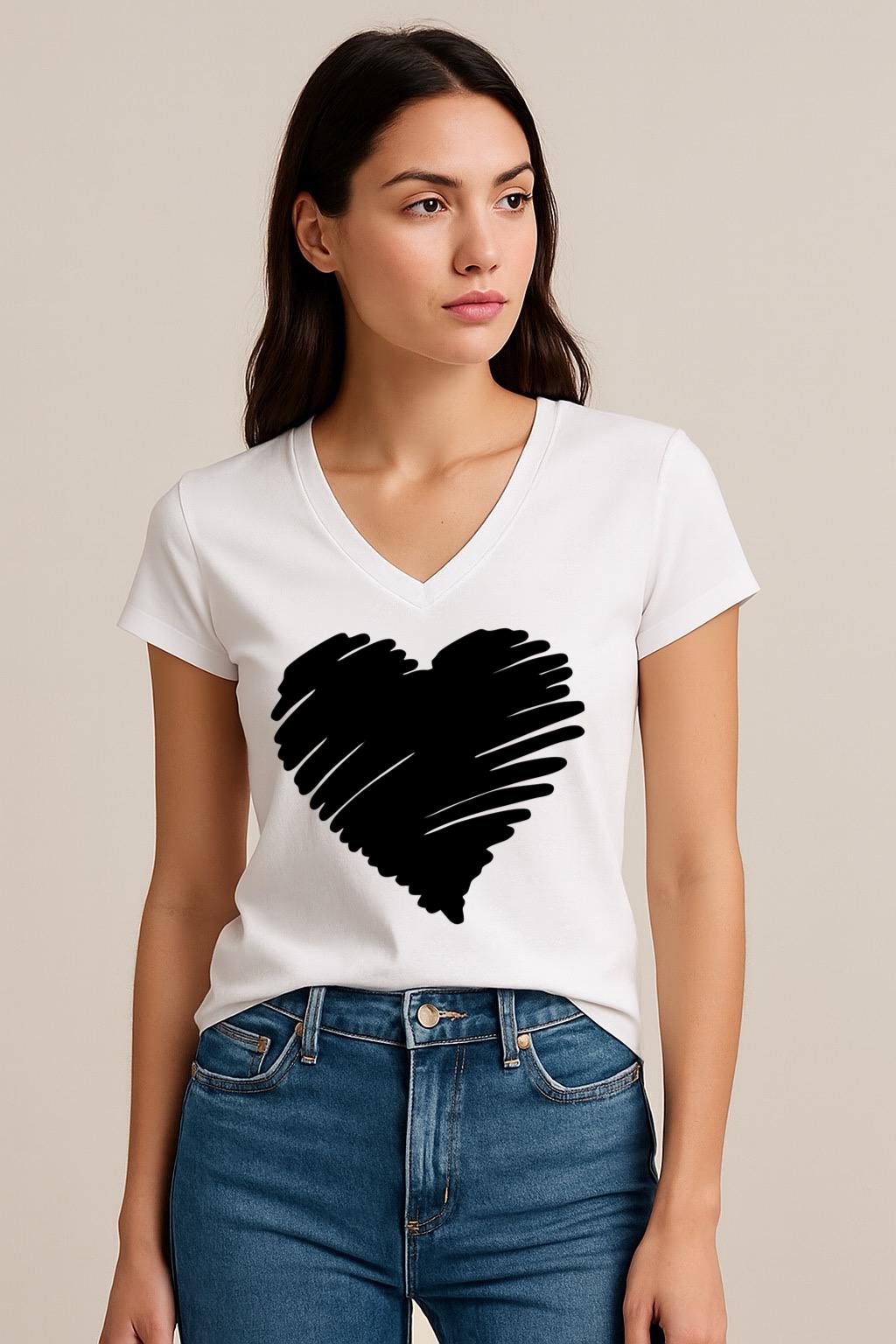 Tricou dama anchior din bumbac 100% Black heart