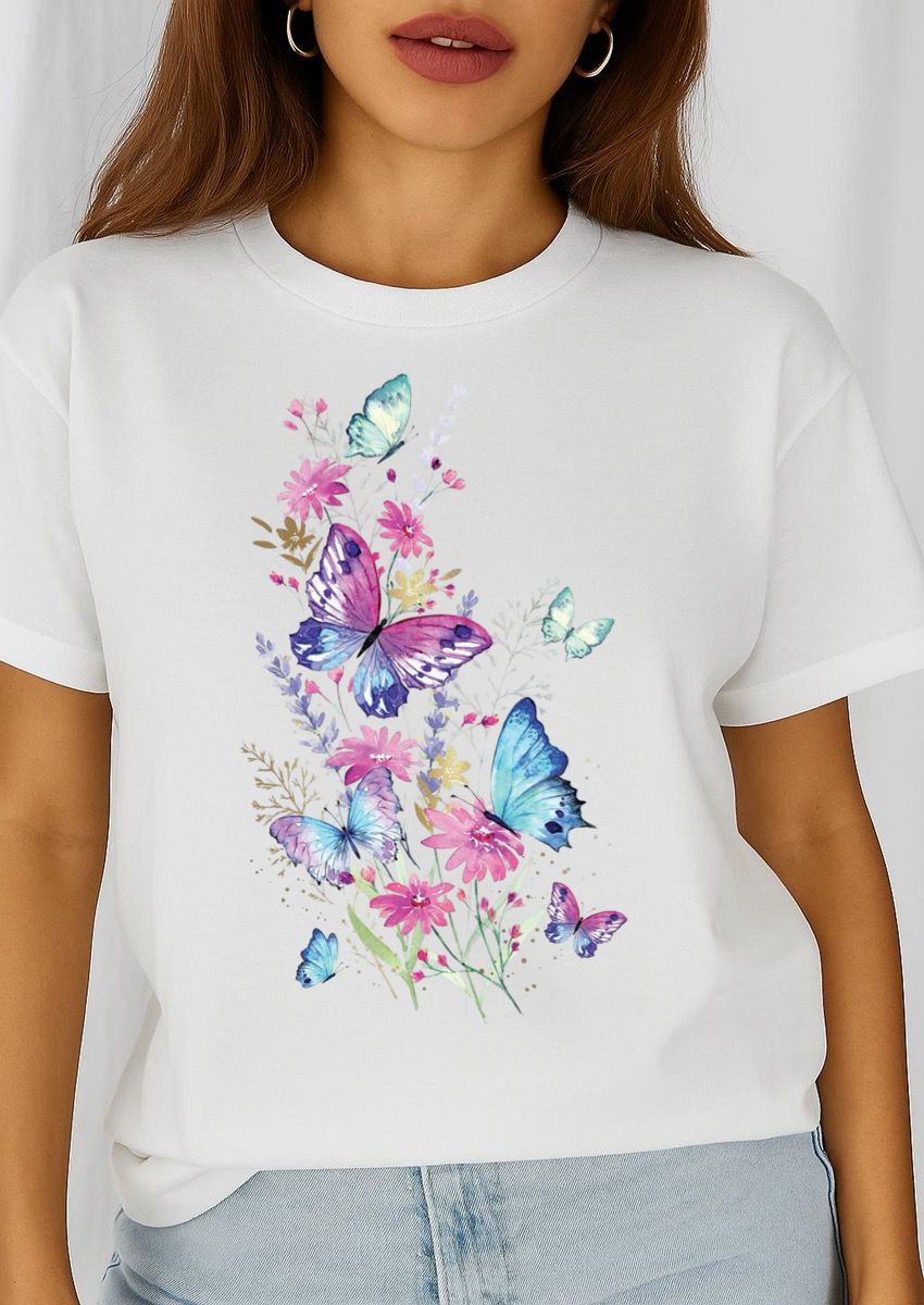 Tricou dama din bumbac 100% Fluturi 15
