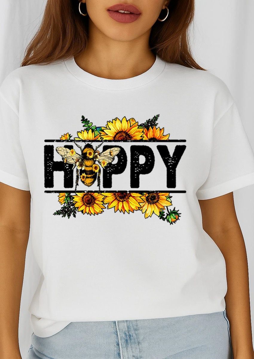 Tricou dama din bumbac 100% Happy