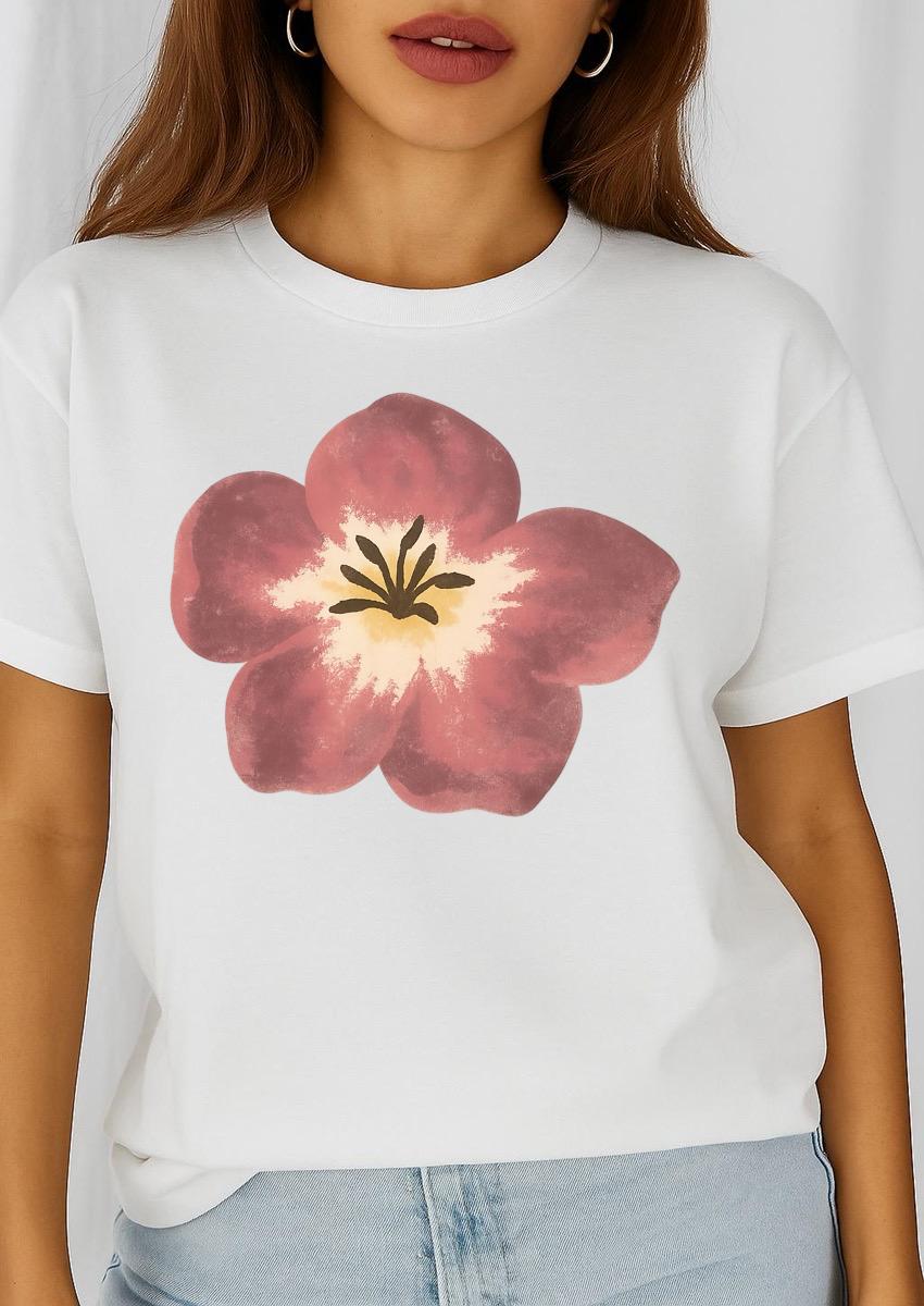 Tricou dama din bumbac 100% One flower
