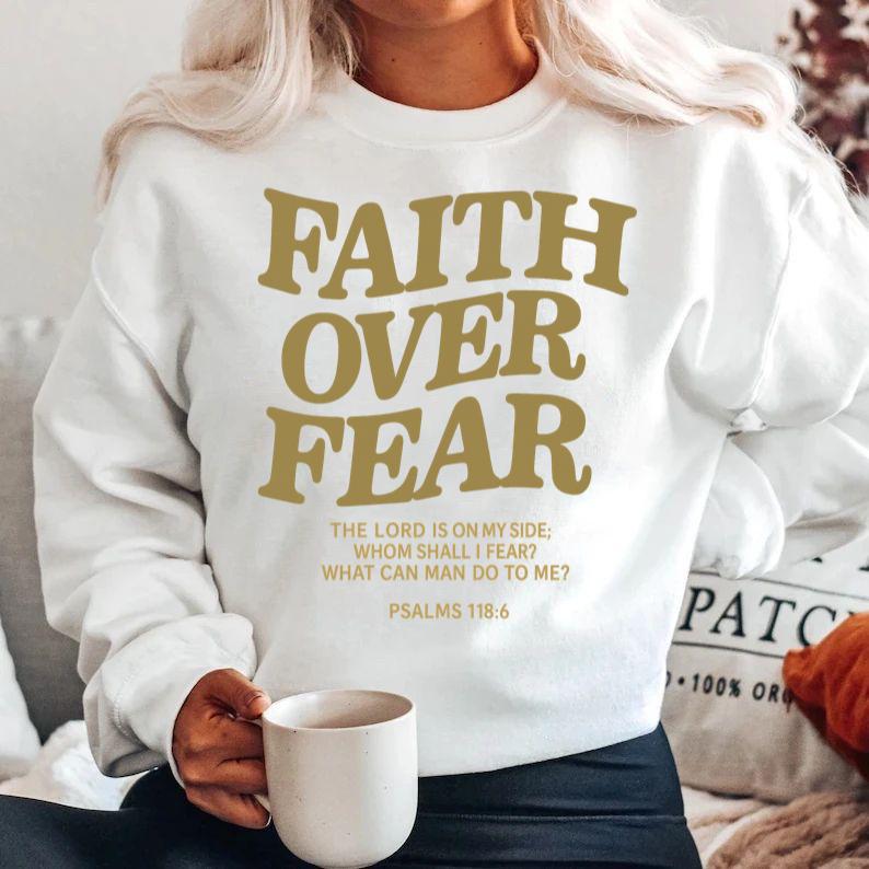 Bluza alba din bumbac 100% Faith