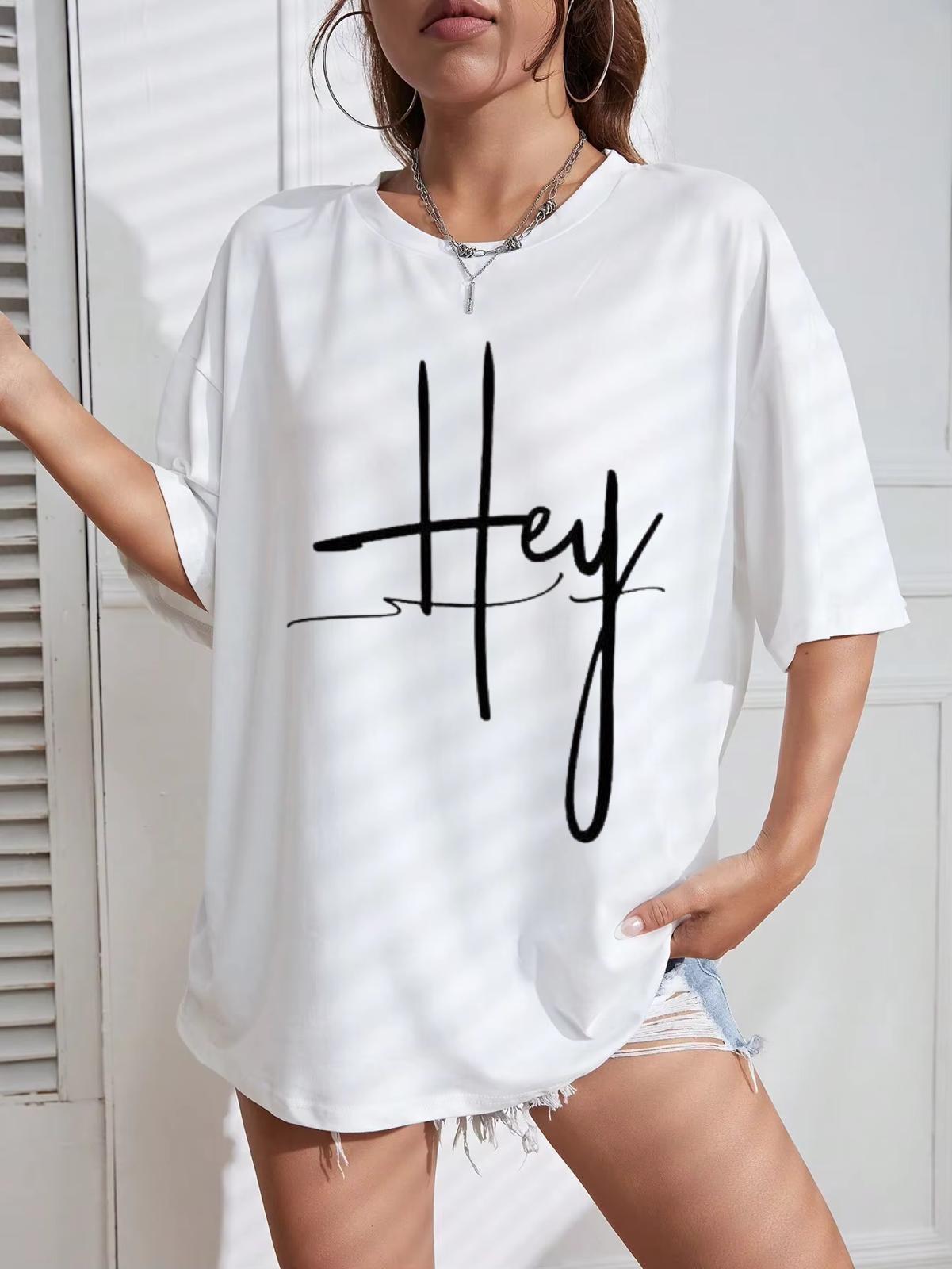 Tricou Oversize din bumbac 100% Hey