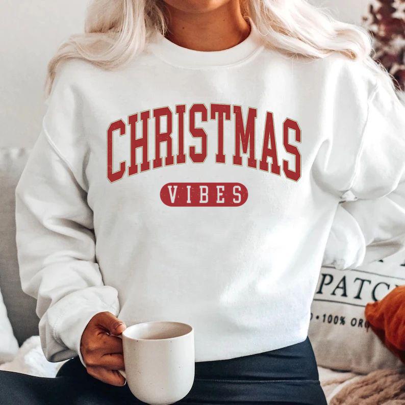 Bluza alba din bumbac 100% Christmas vibes