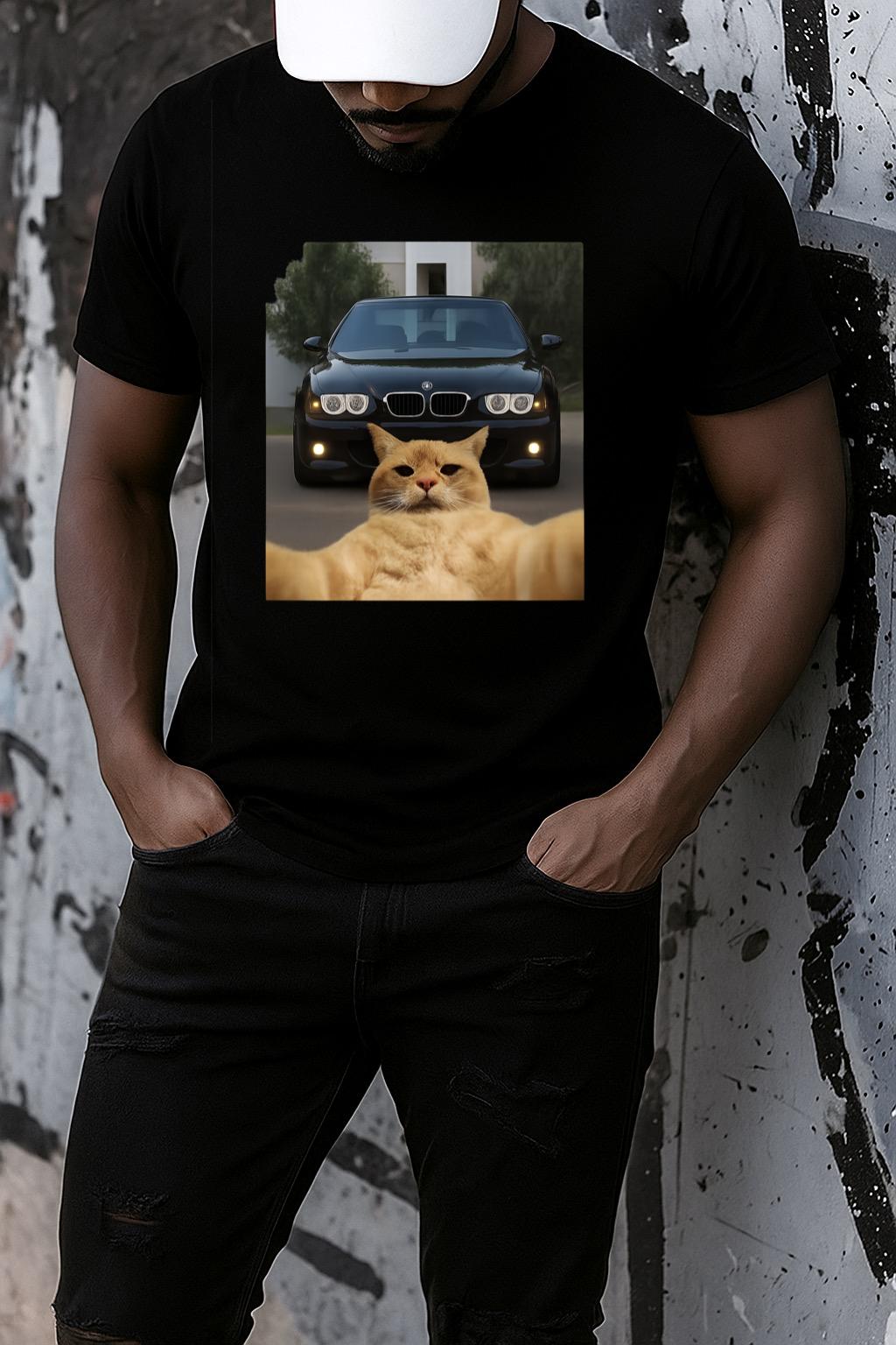 Tricou negru din bumbac 100% Car