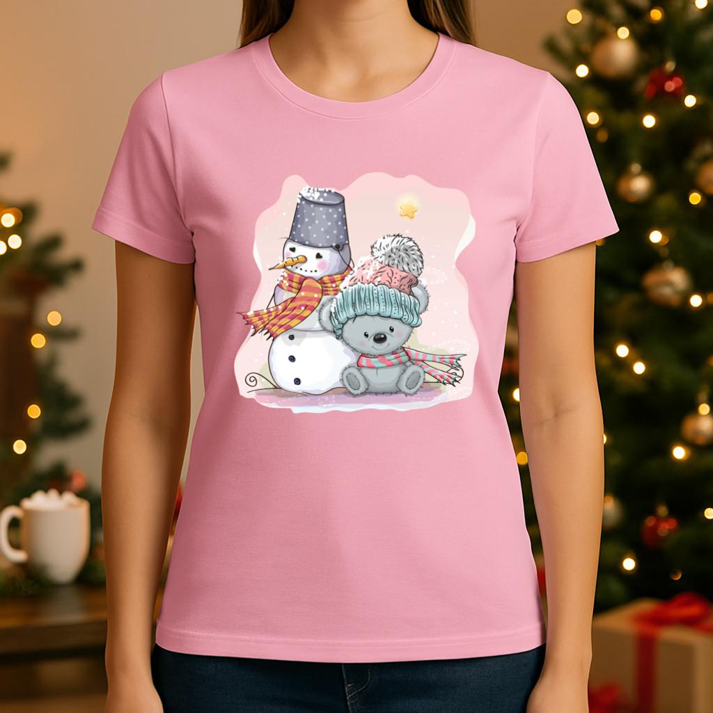 Tricou roz din bumbac 100% Om de Zapada 2