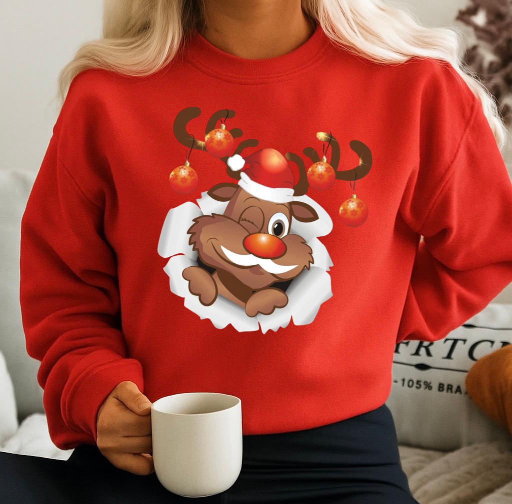 Bluza rosie din bumbac 100% Red ren