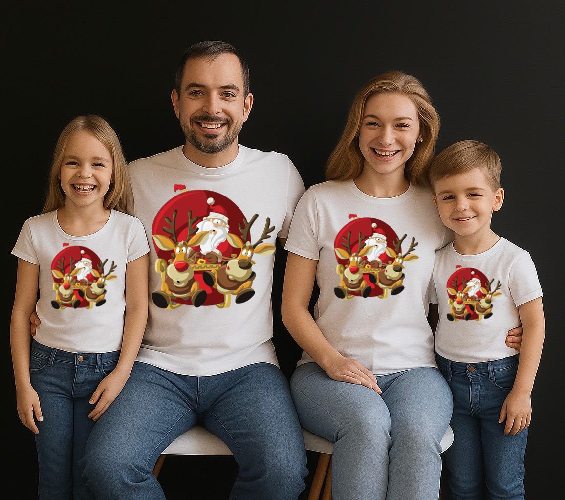 Tricou Tricouri Familie Mos Craciun – Bumbac 100%