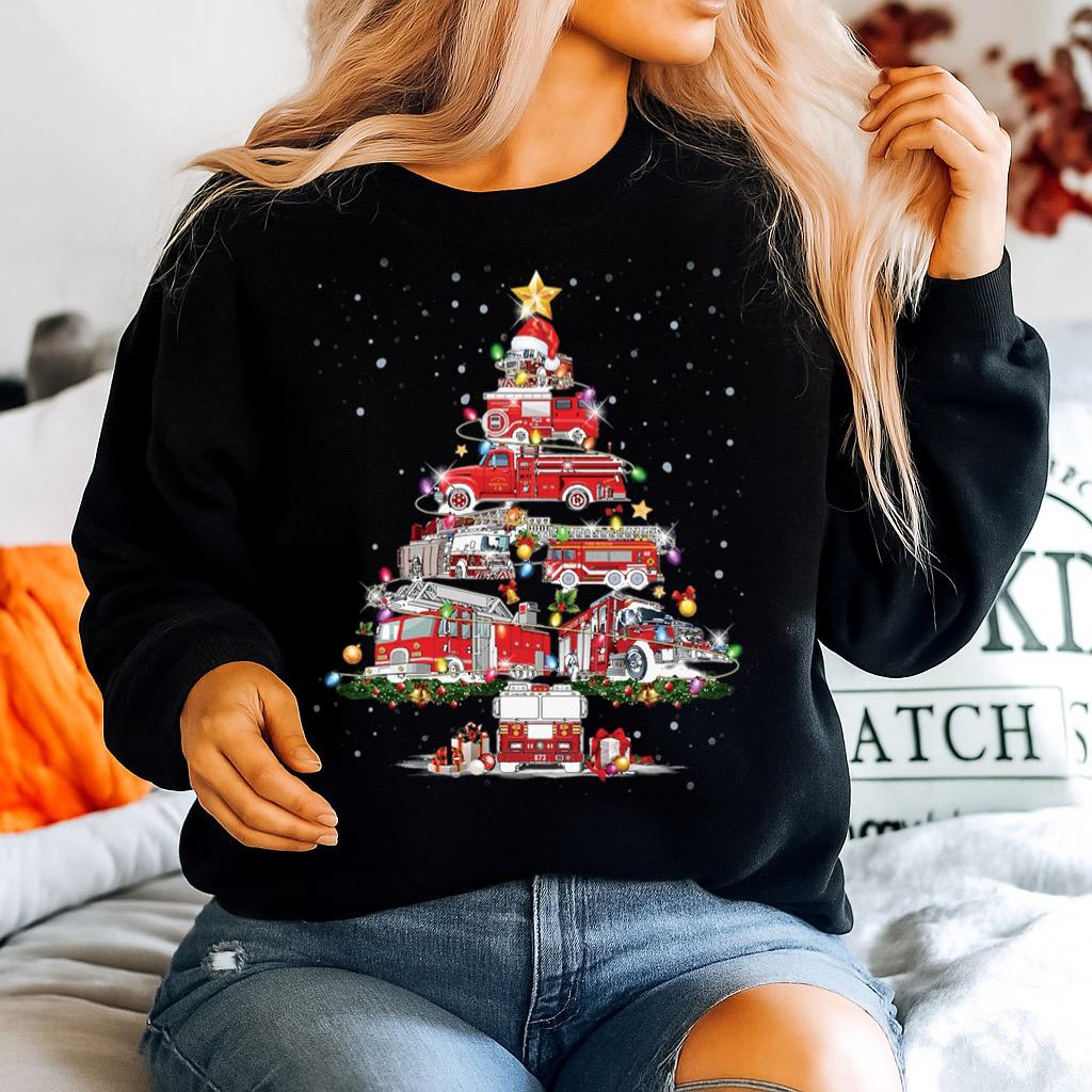 Bluza neagra din bumbac 100% Brad de craciun