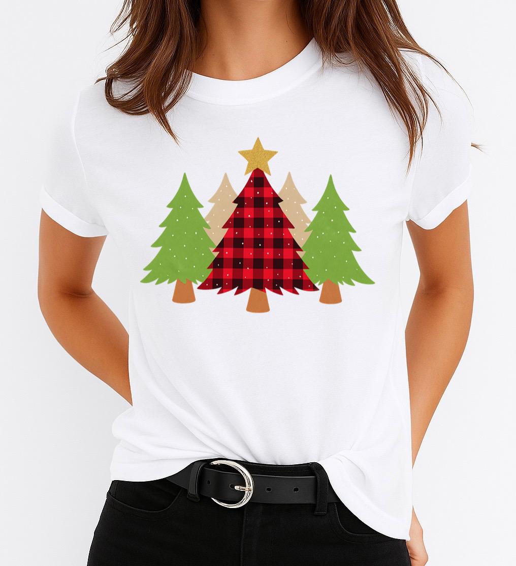 Tricou din bumbac 100% Brazi de Craciun 1 - MonCherie