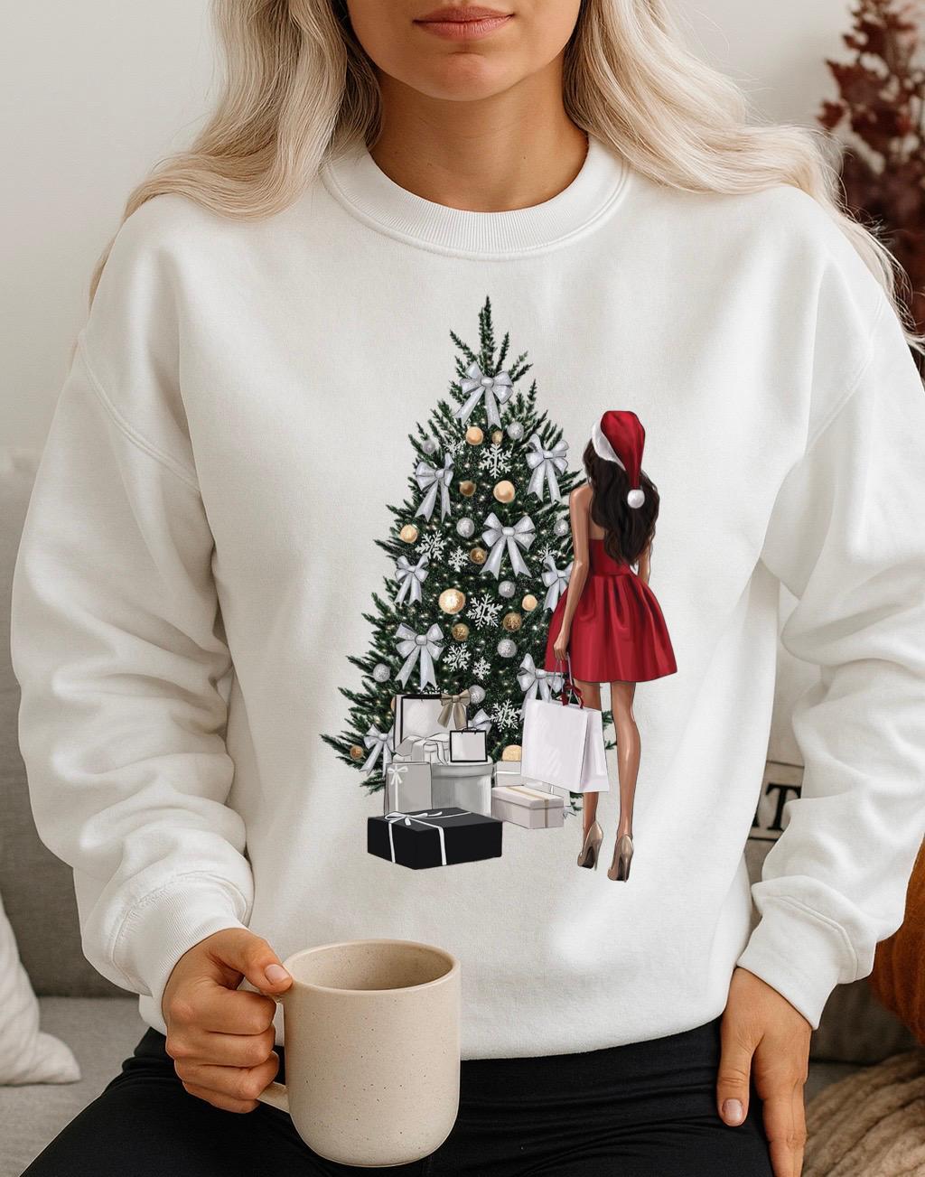 Bluza alba din bumbac 100% Love Christmas
