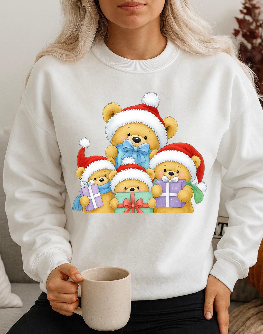 Bluza alba din bumbac 100% Ursuleti Draguti