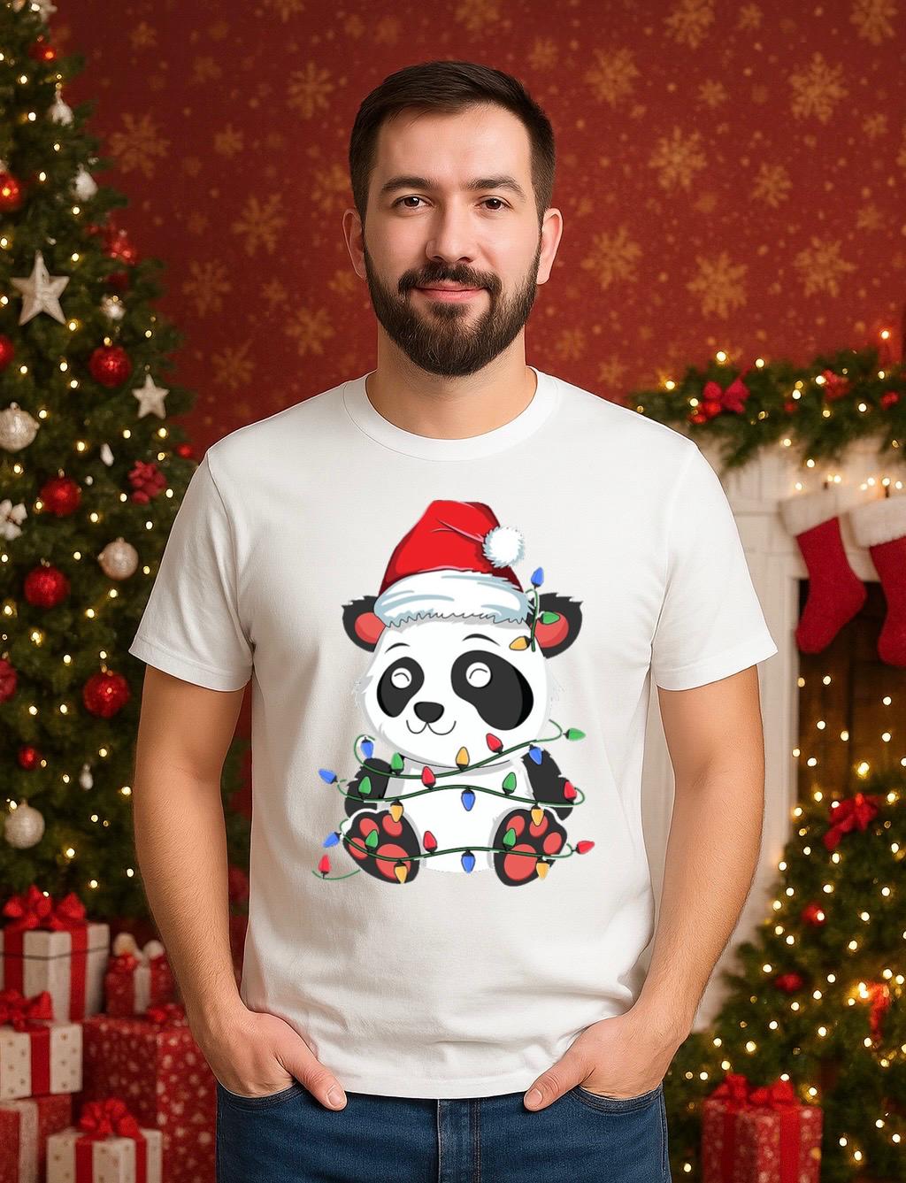 Tricou din bumbac 100% Ursulet de craciun - MonCherie