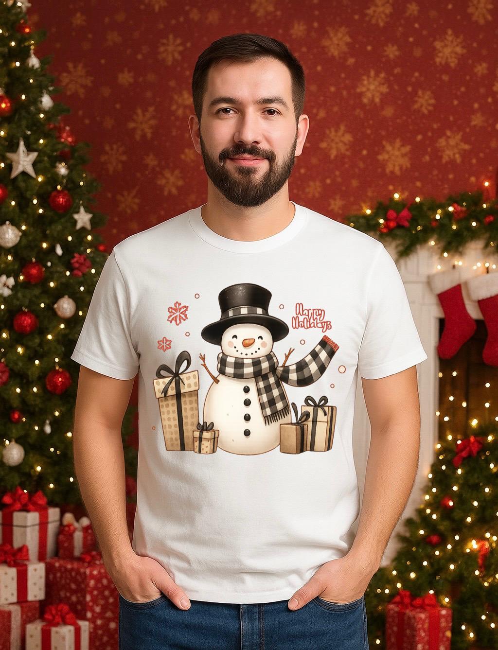 Tricou din bumbac 100% Om de zapada - MonCherie