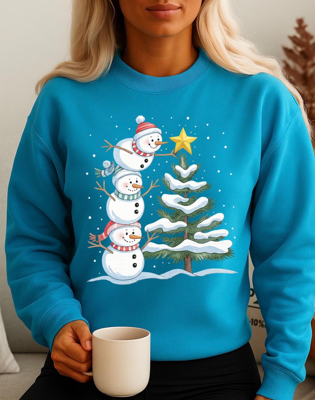 Bluza Turcoaz Dama din Bumbac 100% - Christmas Time - MonCherie