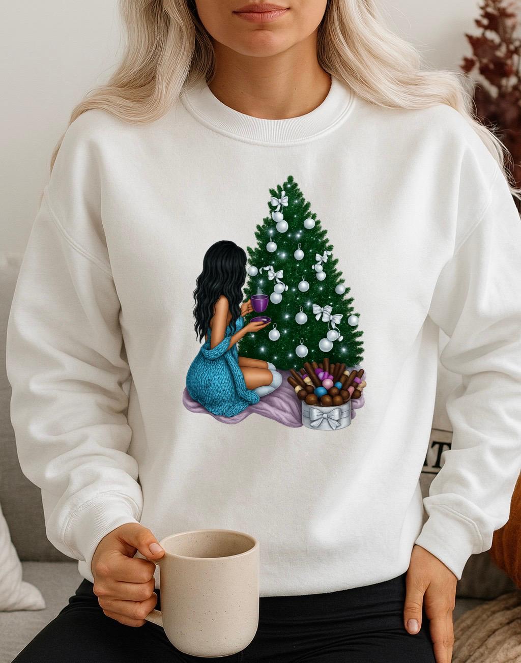 Bluza Alba Dama din Bumbac 100% - Cu Brad