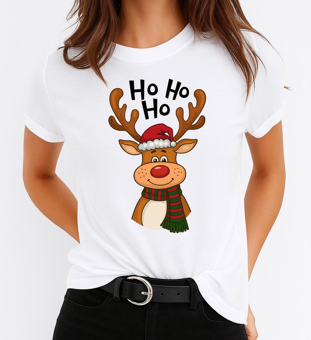 Tricou din bumbac 100% Ren hohoho