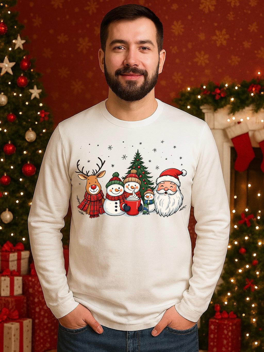 Bluza alba din bumbac 100% Photo christmas