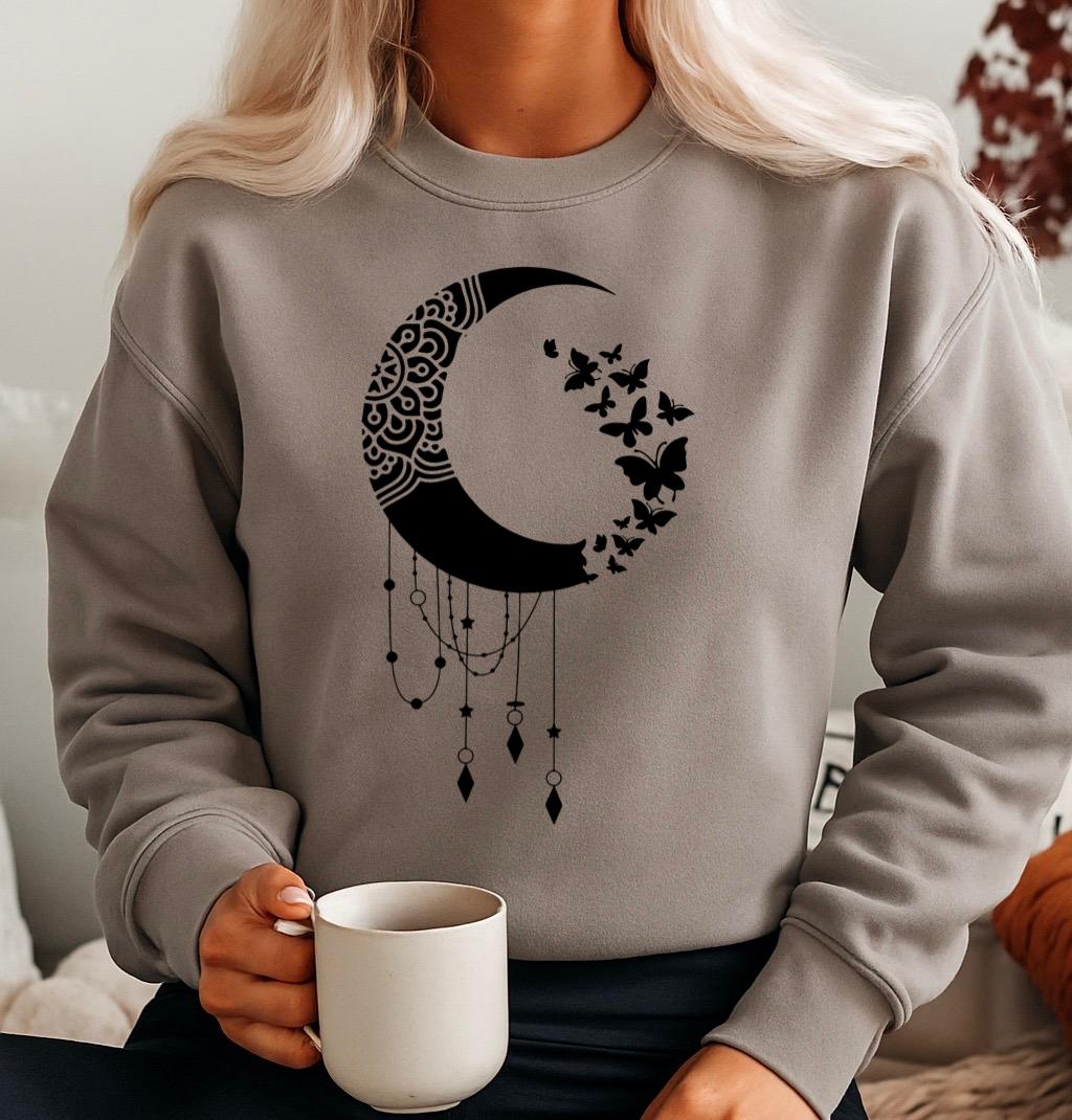 Bluza gri din bumbac 100% Moon