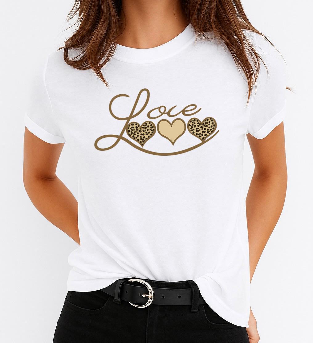 Tricou dama din bumbac 100% Love gold