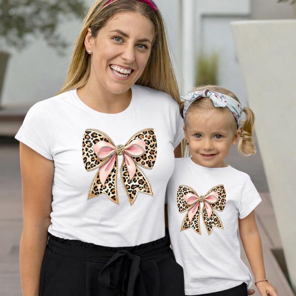 Tricouri din bumbac 100% Mama si fata Fundita gold