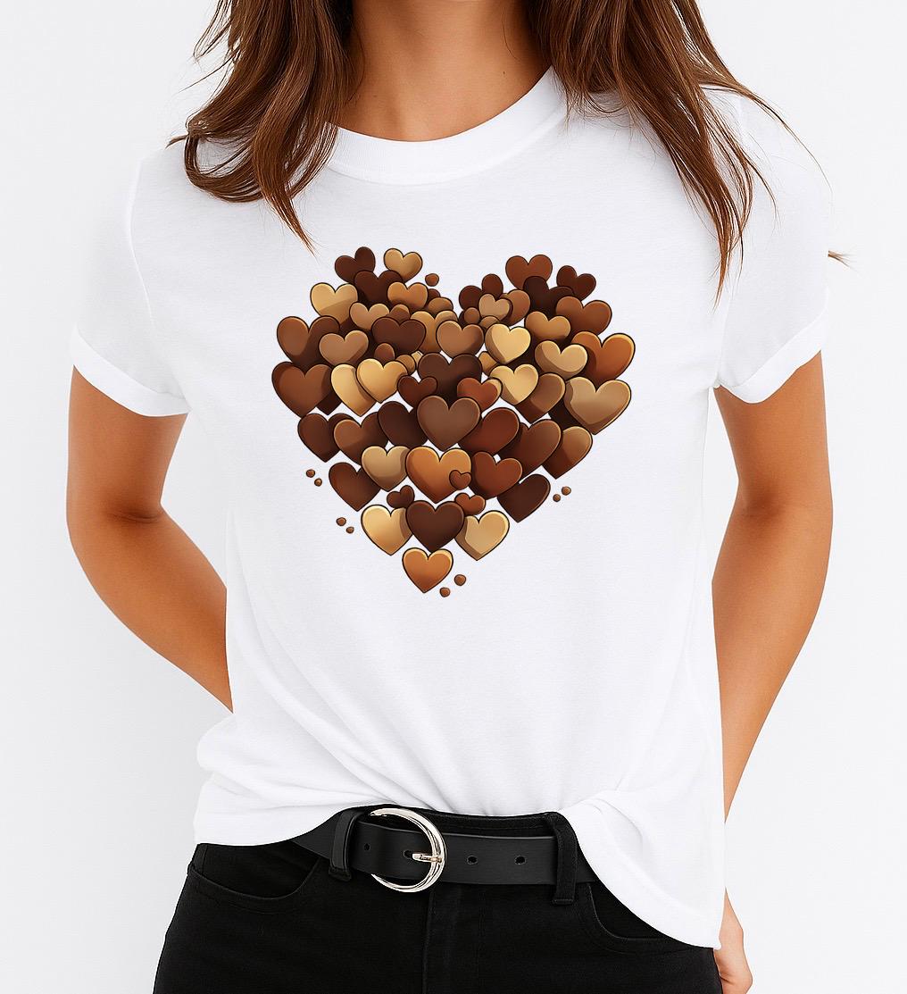 Tricou Alb Dama din Bumbac 100% - Inima Infinit - MonCherie