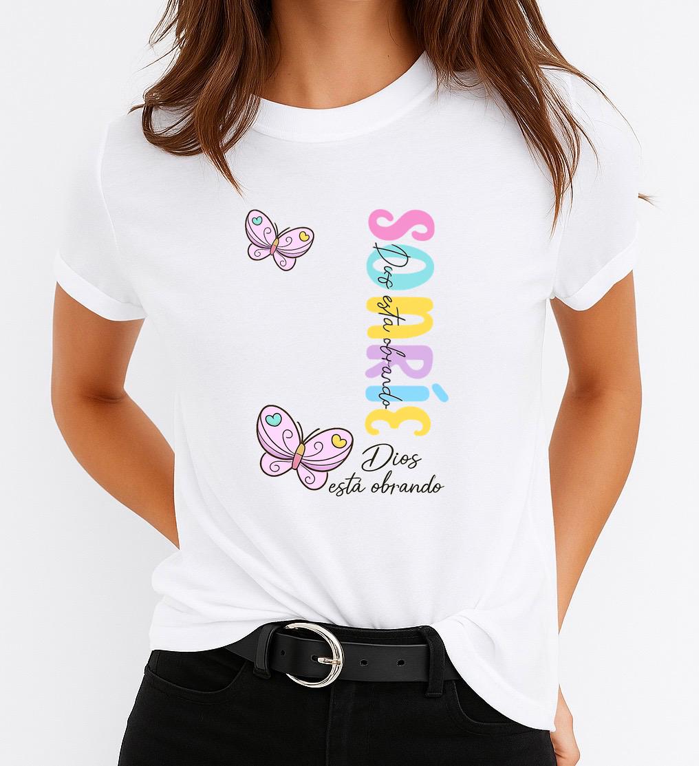 Tricou Alb Dama din Bumbac 100% - Dios