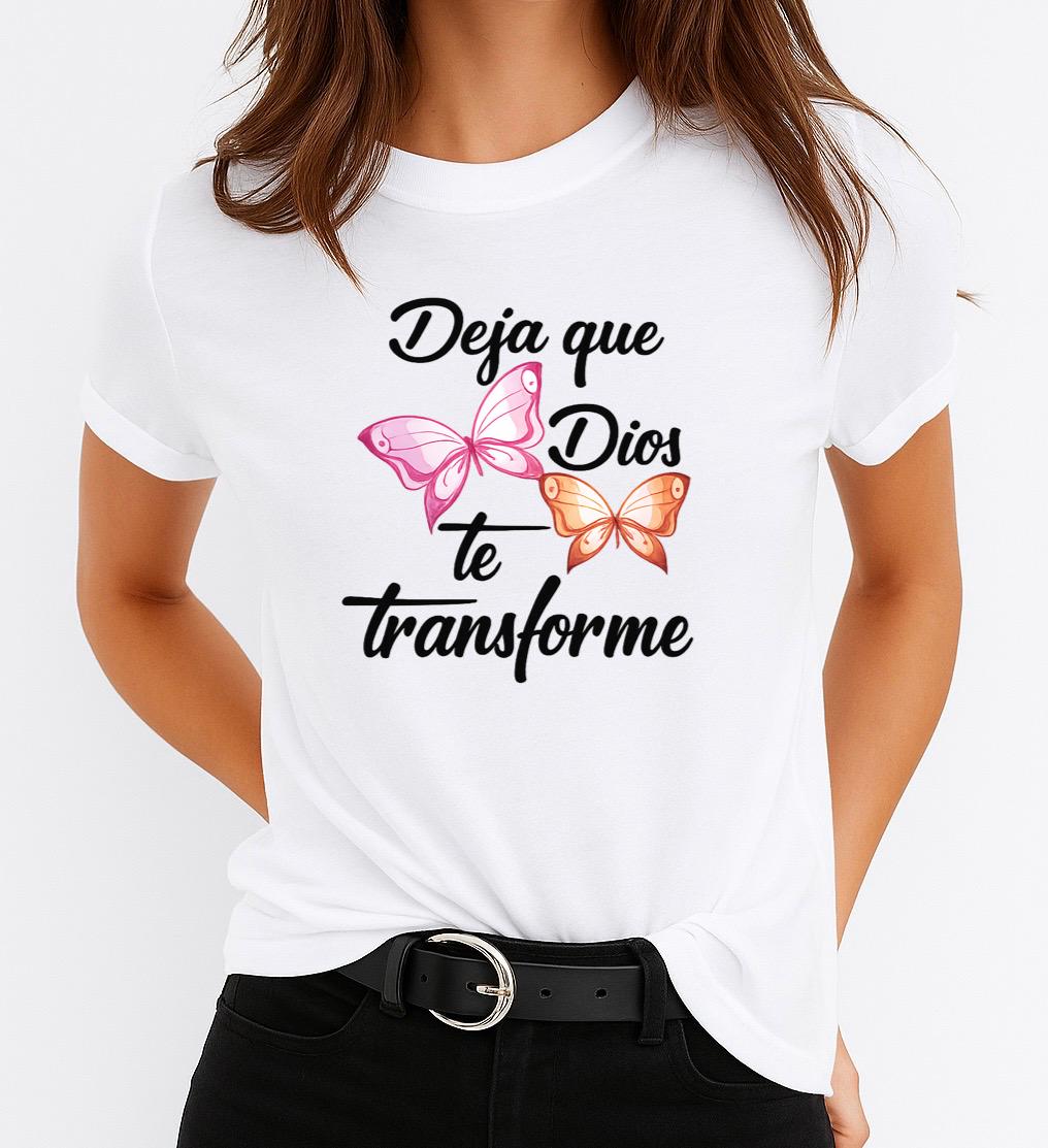 Tricou Alb Dama din Bumbac 100% - Deja que