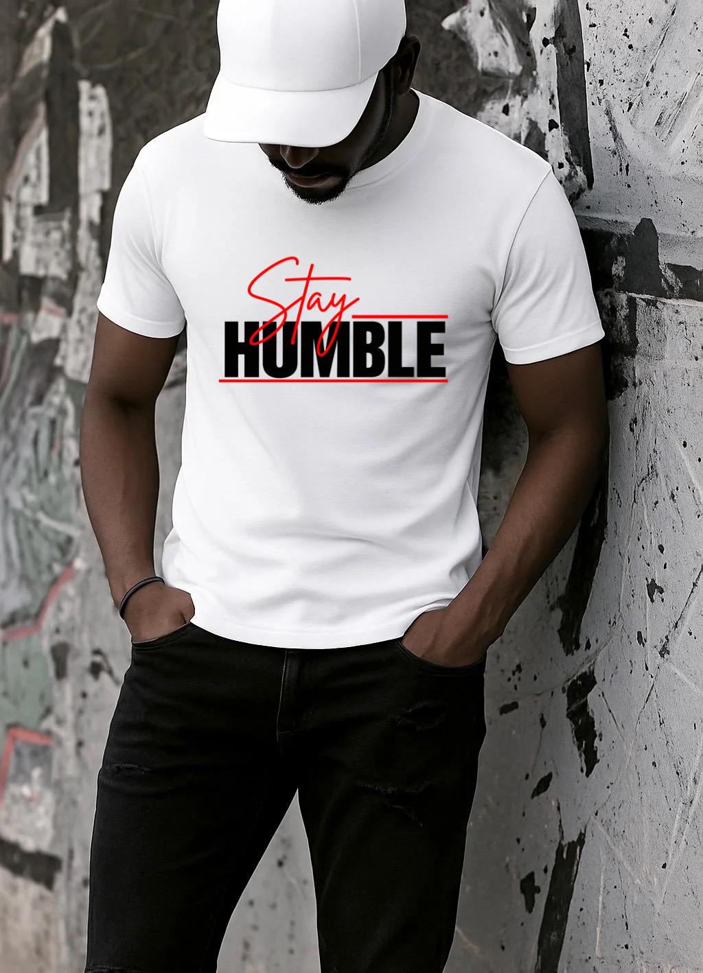 Tricou Alb Barbati din Bumbac 100% - Humble