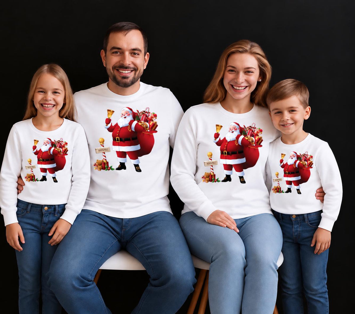 Bluze Familie Mos Craciun cu Sacu Rosu