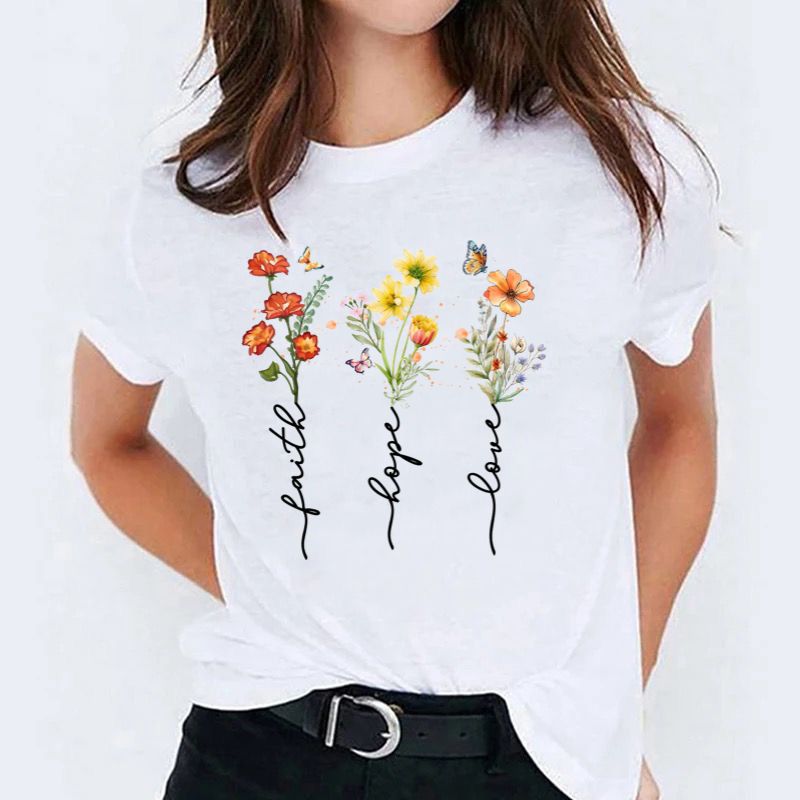 Tricou dama din bumbac 100% Faith Hope Love