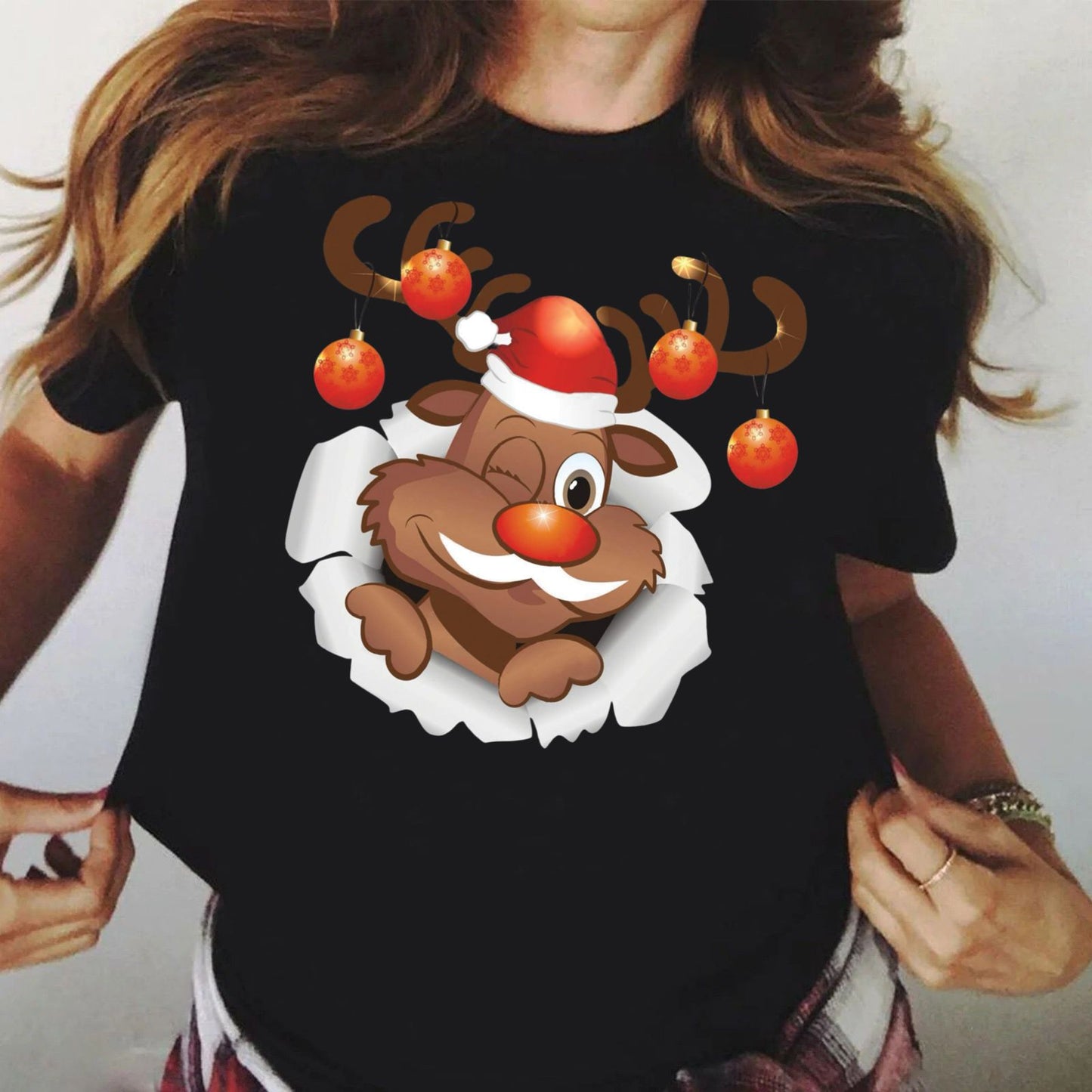 Tricou din bumbac 100% Negru Ren 3