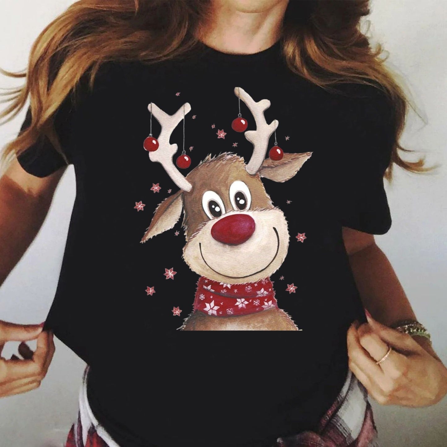 Tricou dama din bumbac 100% Negru Ren 7