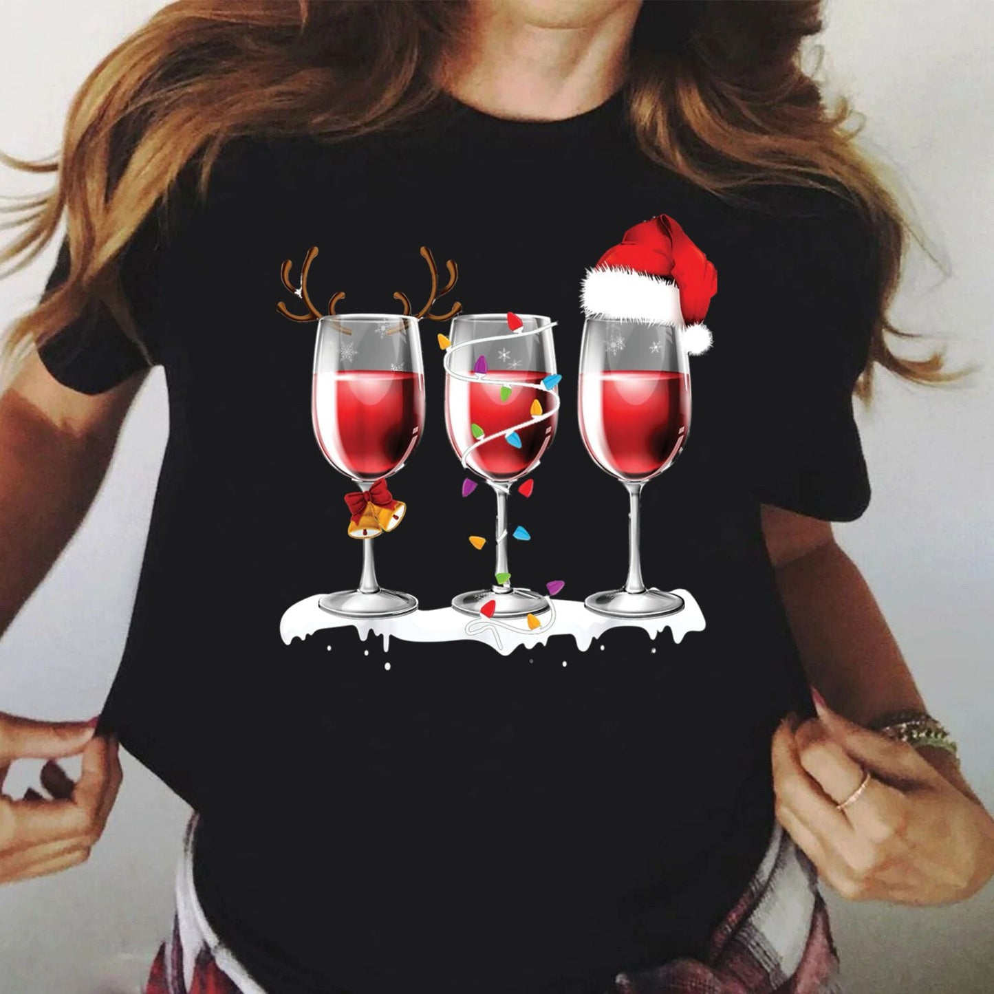 Tricou din bumbac 100% Negru Craciun 2