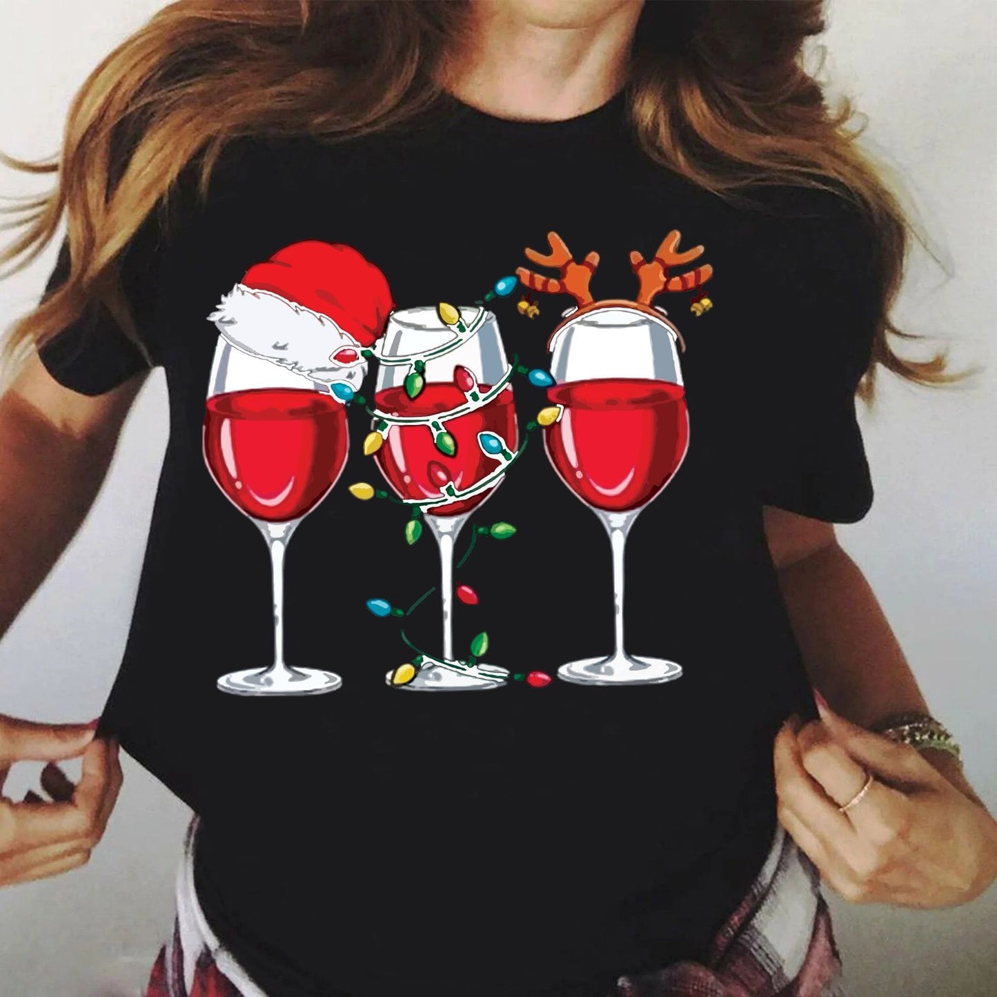 Tricou din bumbac 100% Craciun Black