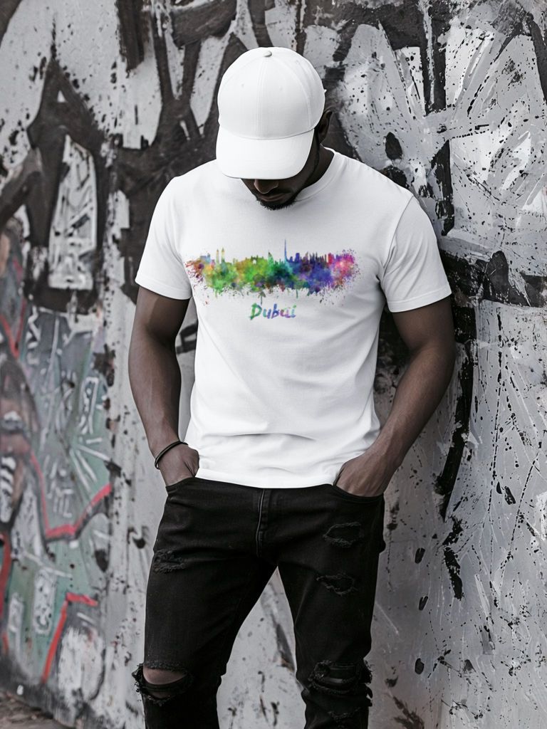 Tricou alb din bumbac 100% Dubai