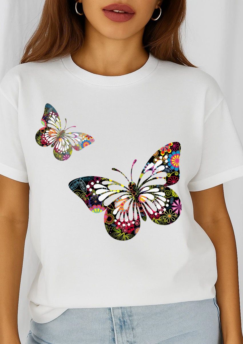 Tricou dama din bumbac 100% 2 Butterflies
