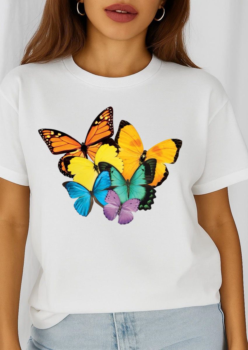 Tricou dama din bumbac 100% Spring Butterfly 5