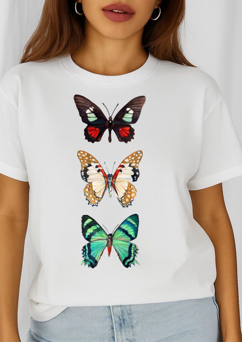Tricou dama din bumbac 100% 3 Butterflies