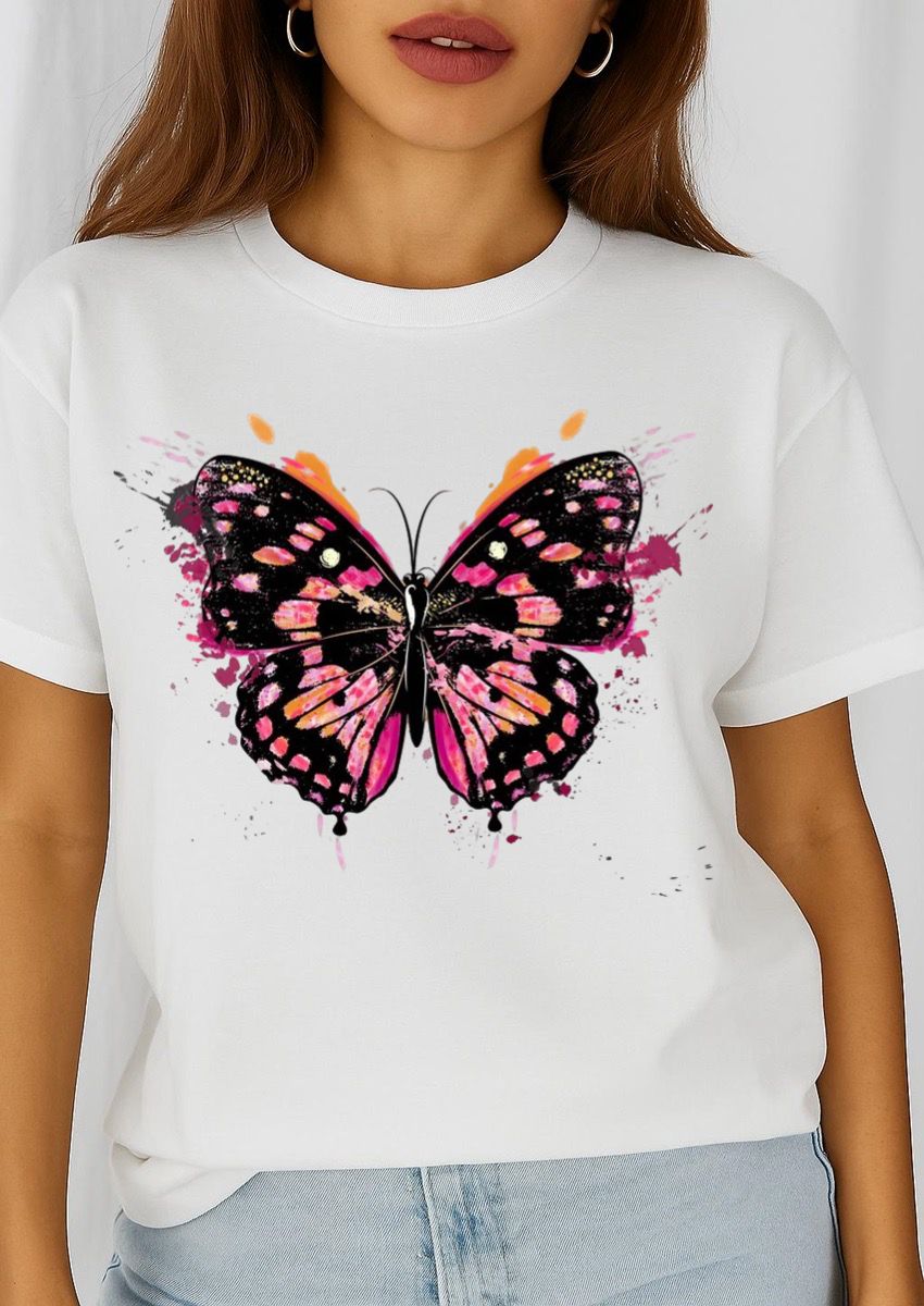 Tricou dama din bumbac 100% Mov Butterfly