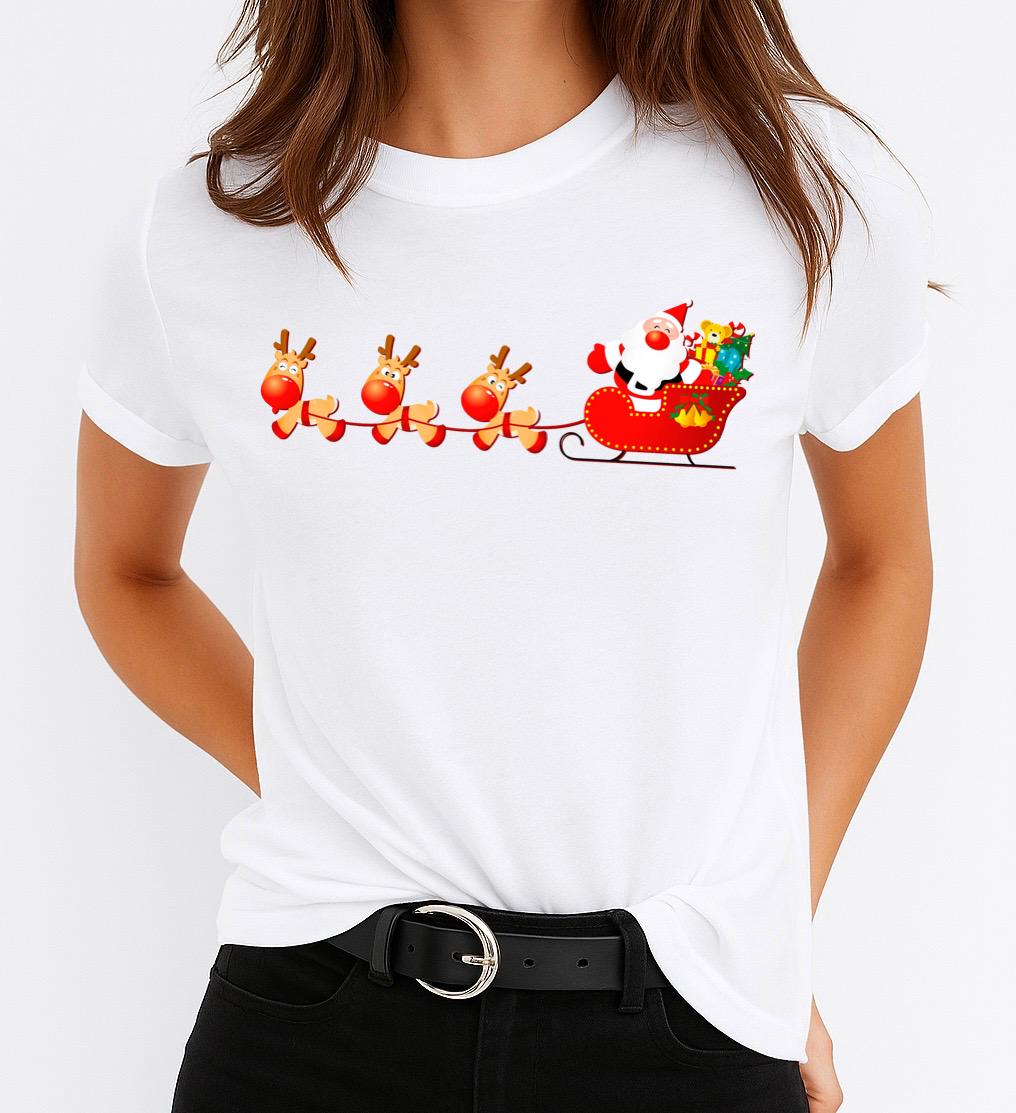 Tricou din bumbac 100% cu 3 Reni