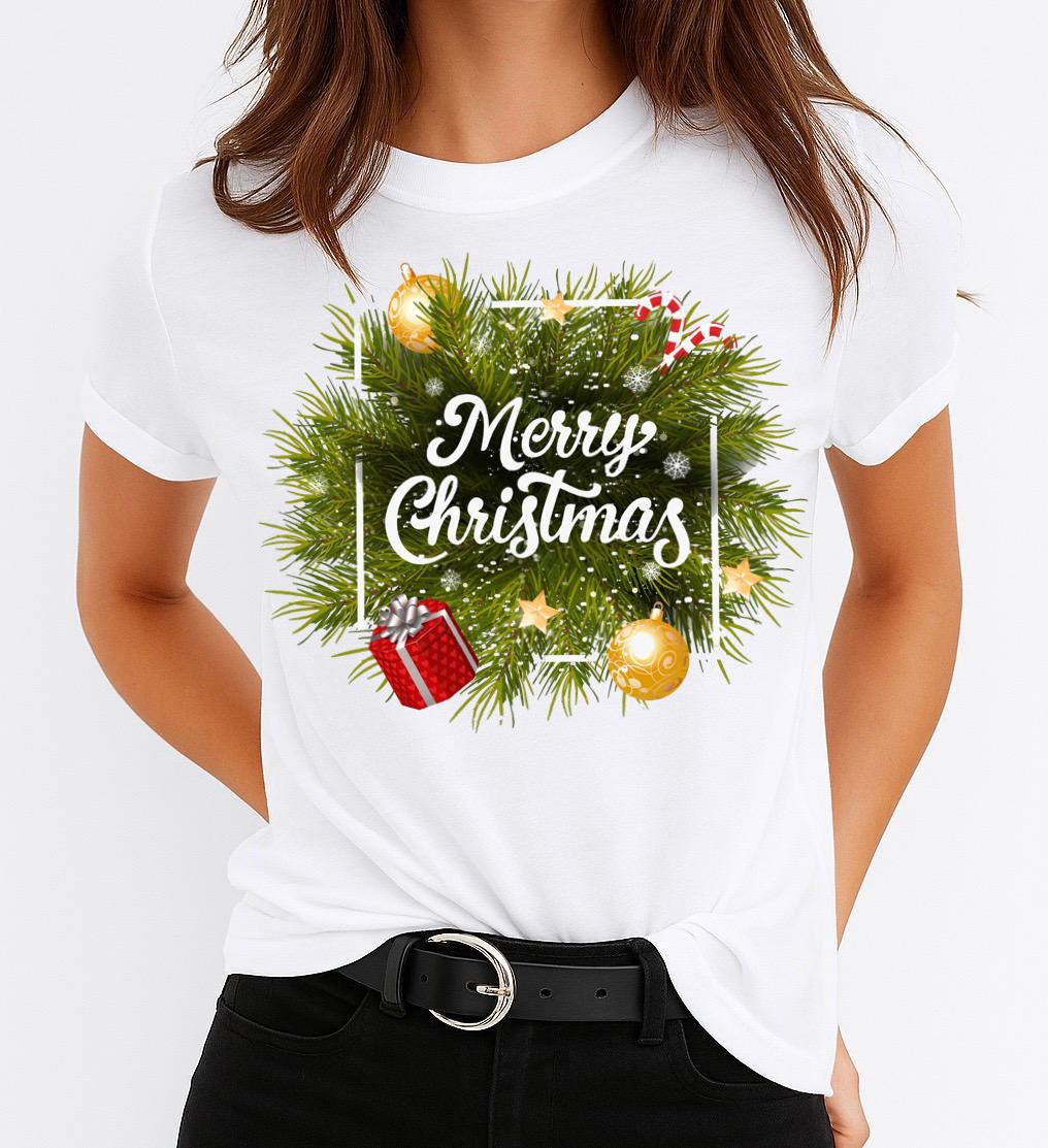 Tricou din bumbac 100% Craciun Fericit - MonCherie
