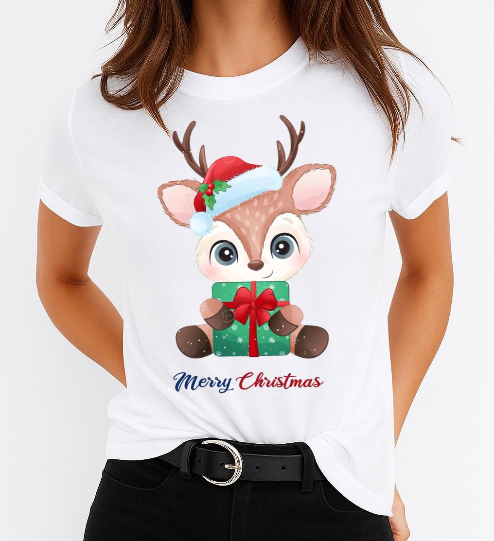 Tricou din bumbac 100% Merry Christmas Cute 2