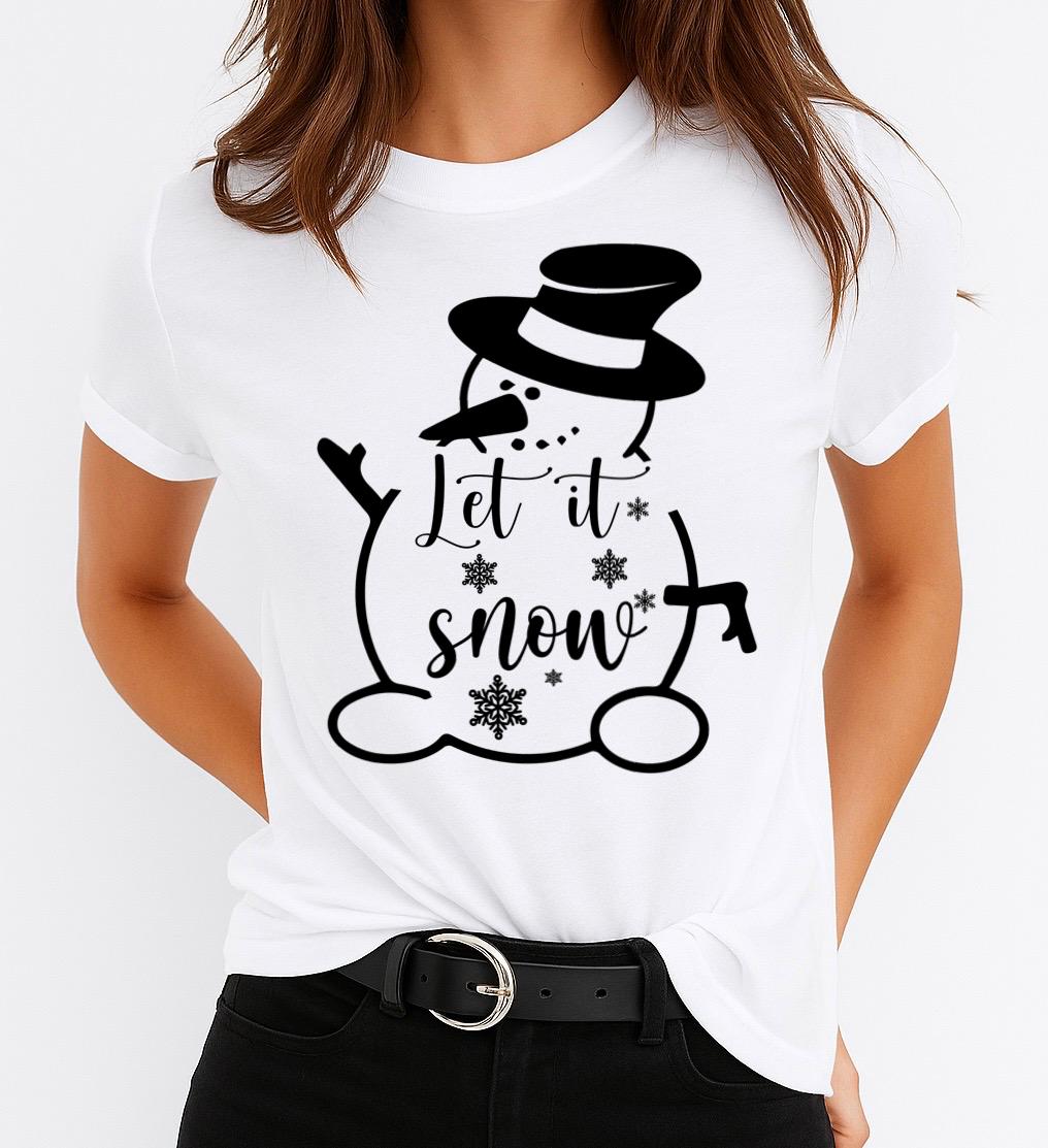 Tricou din bumbac 100% Let It Snow