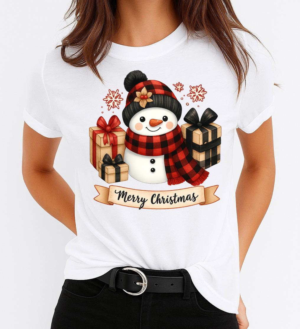 Tricou din bumbac 100% Om de zapada