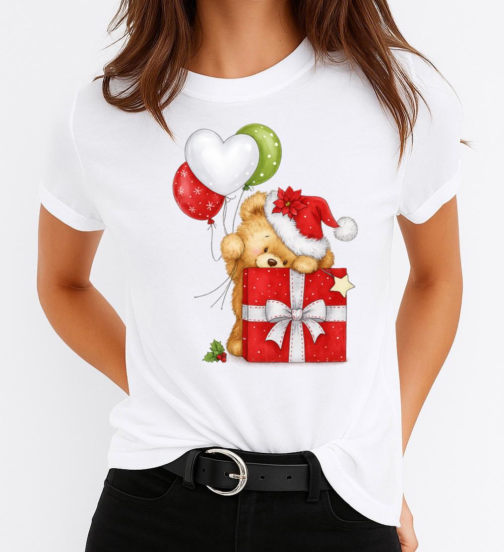 Tricou din bumbac 100% Cadou de Craciun Rosu - MonCherie