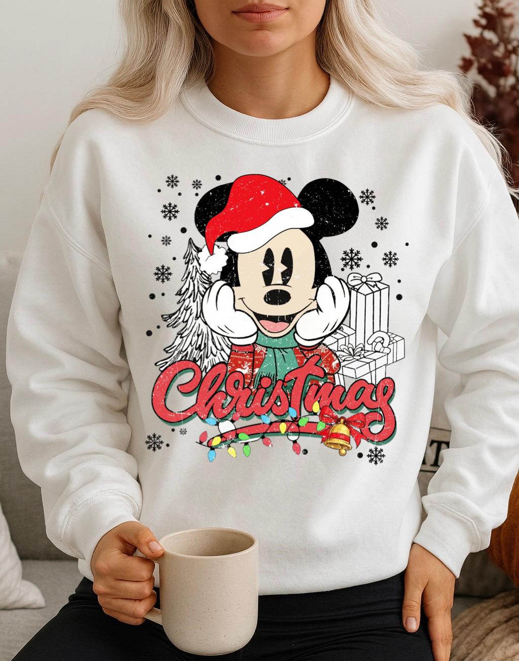 Bluza alba din bumbac 100% Mouse Merry